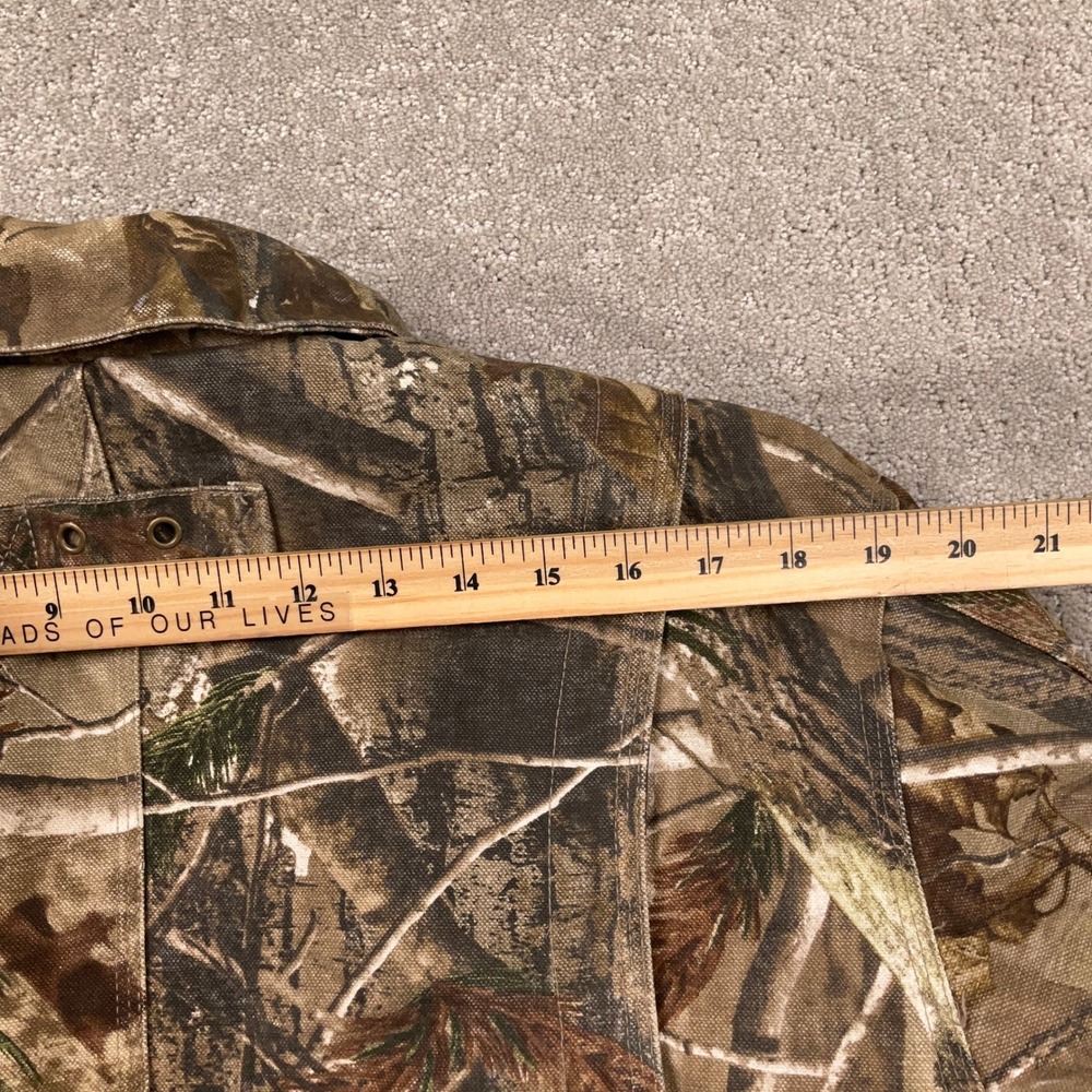 Levis Signature Jacket Men Medium Brown Camo Canvas Hunting Quilted Heavy Jacket - Picture 8 of 10